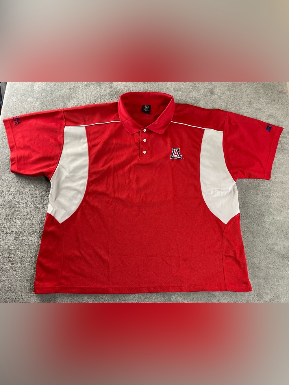 Arizona Wildcats Polo Shirt Mens 3XL NCAA Starter Red White Embroidered Logo